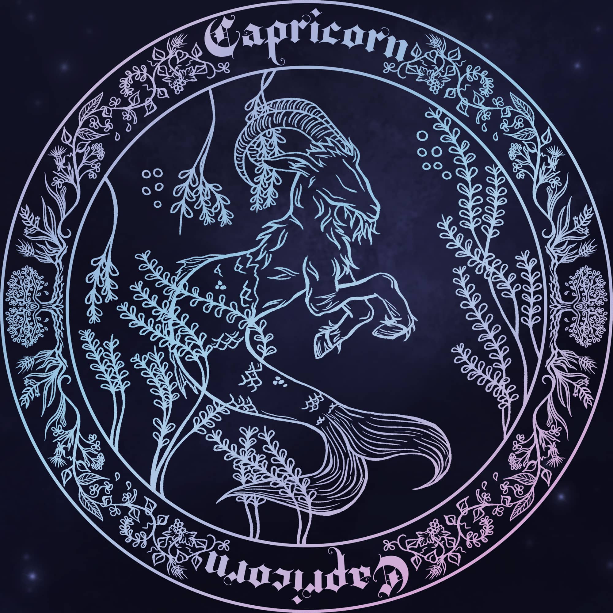 A design representing the zodiac sign Capricorn.